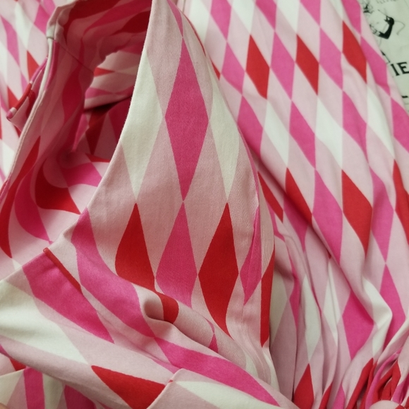 XS Pink harlequin Edie Dress Pinup Couture - Picture 9 of 9